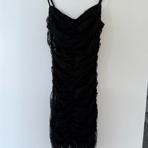 Lush Black Mini Lace Dress